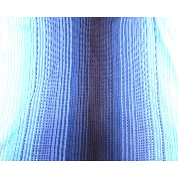 Chicos Ombre Stripe V-Neck Pullover Top Size 2 Midnight Blue Cold-Shoulder Style - Picture 3 of 12